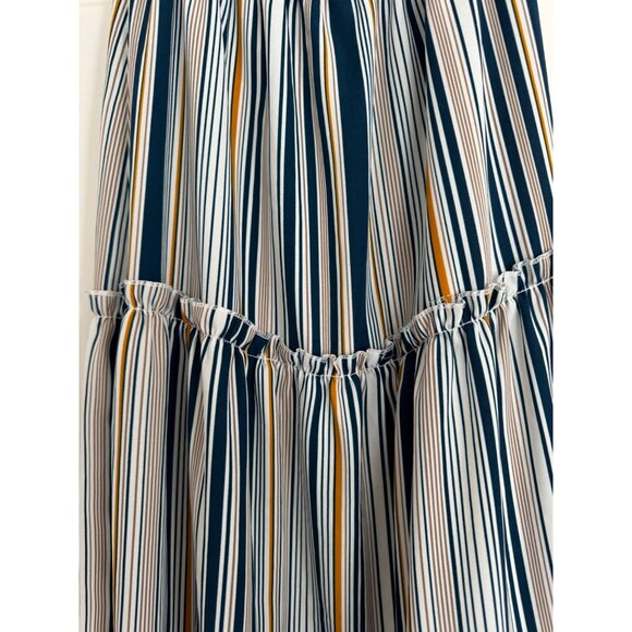 Off the shoulder multi color stripe maxi dress - Picture 4 of 6